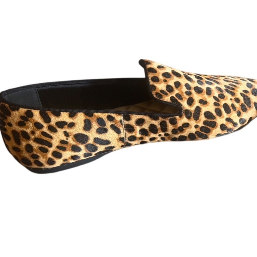 Birdies The Starling Leopard Calf Hair Loafers Womens 8 Smoking Slipper Flat - Picture 5 of 9